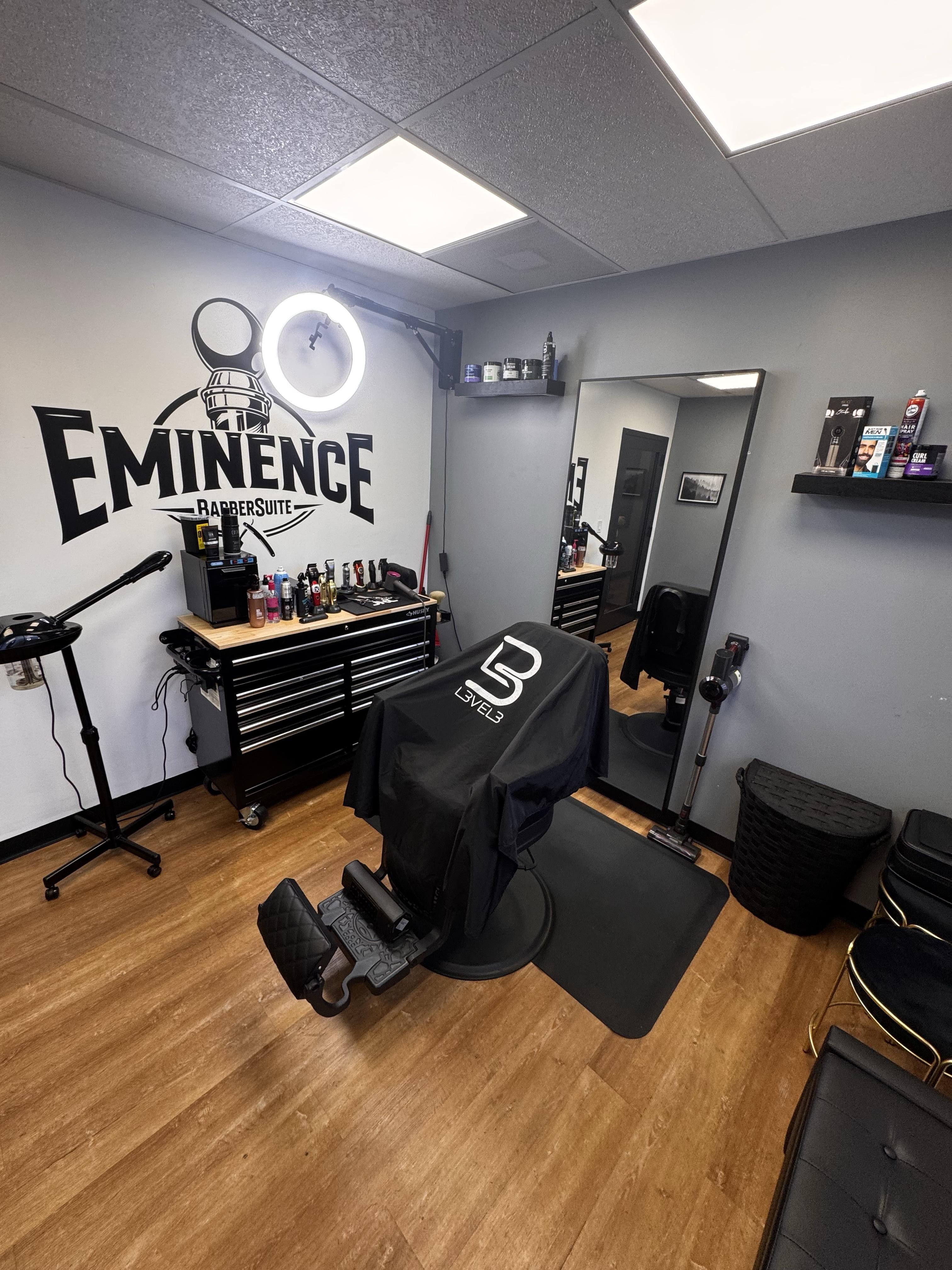 Private barbershop suite interior at Eminence Barbersuite, North Plainfield NJ