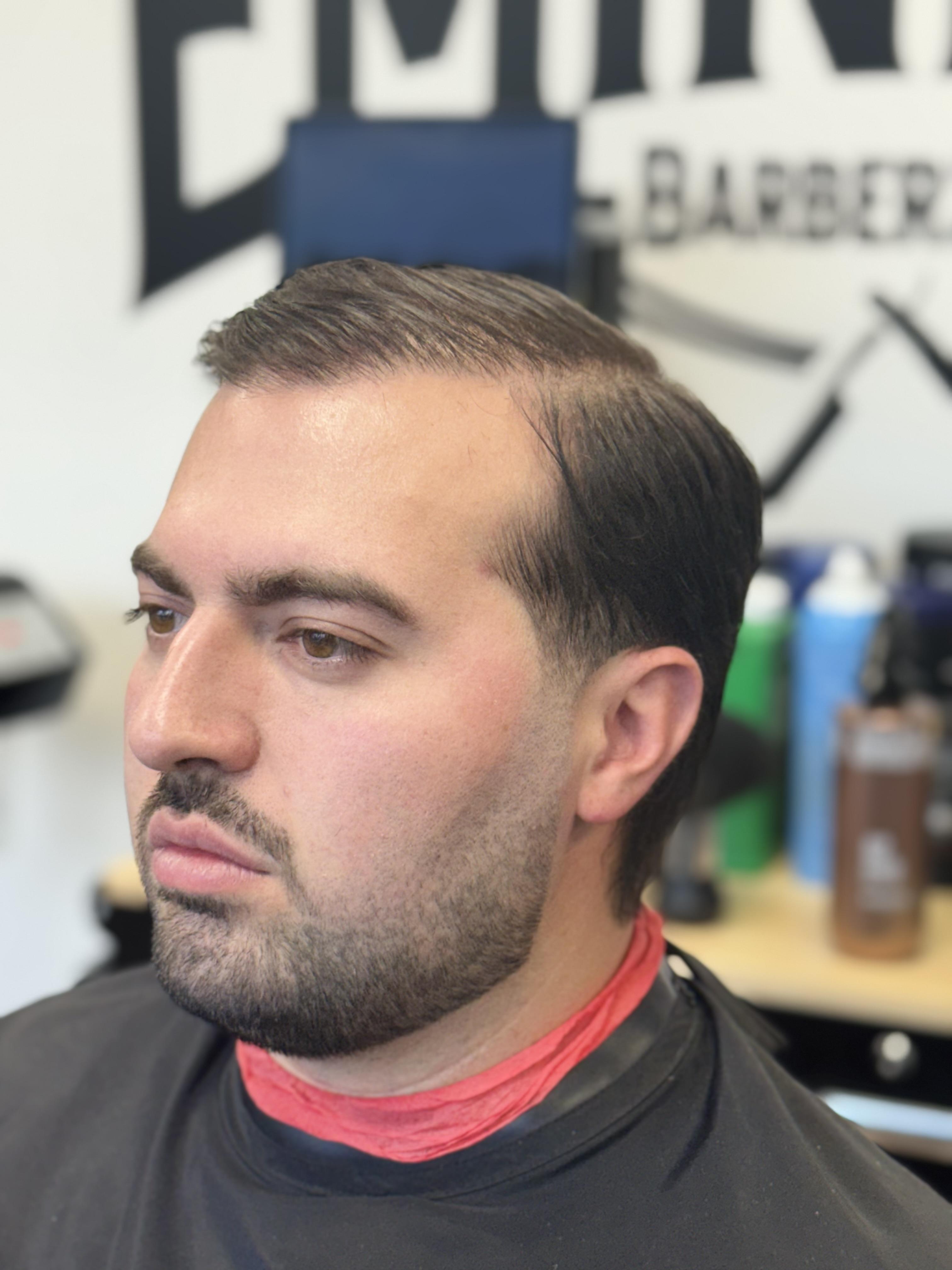 Classic gentleman cut with beard grooming at Eminence Barbersuite, North Plainfield NJ