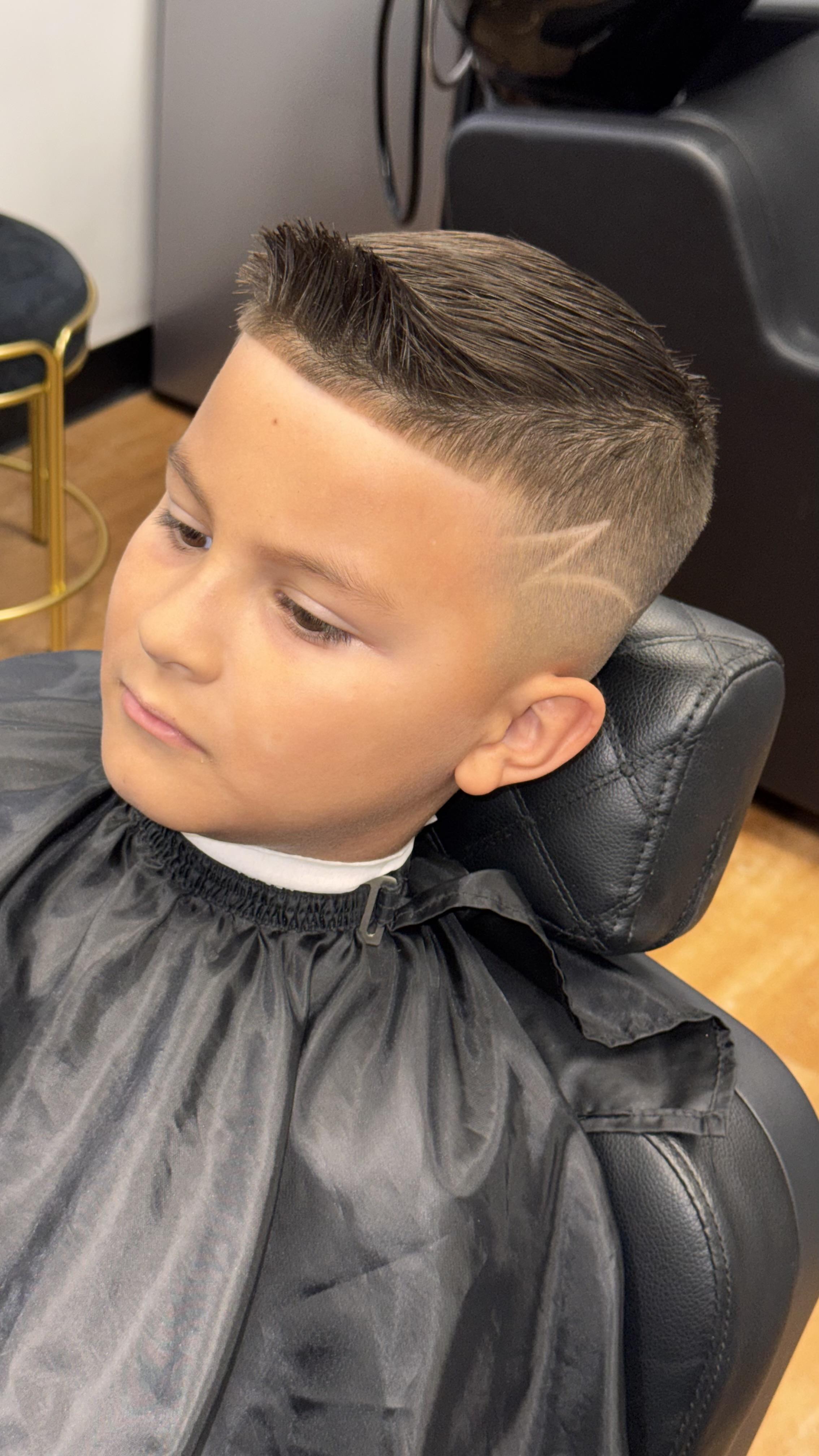Kids haircut with custom design at Eminence Barbersuite, North Plainfield NJ