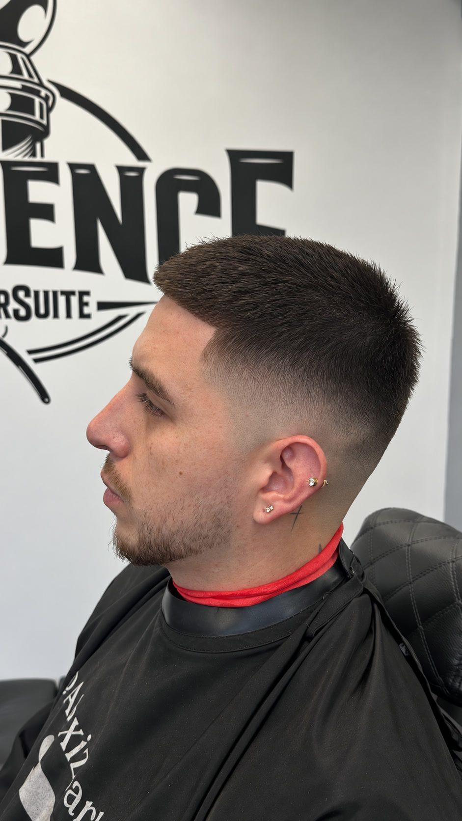 Short fade with crop at Eminence Barbersuite, North Plainfield NJ